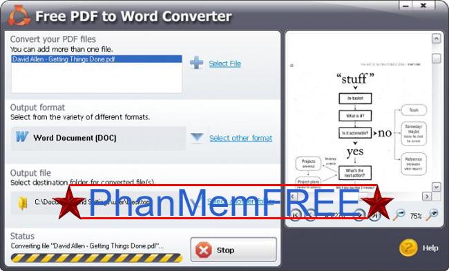 Chuyển PDF sang Word bằng Free PDF to Word Converter