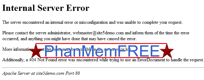 Khắc phục lỗi 500 Internal Server Error