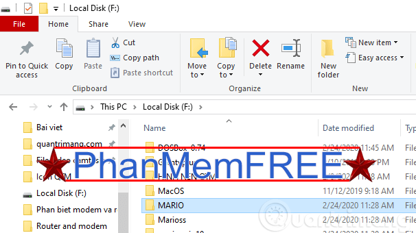 Copy file Mario đã tải vào ổ đĩa bạn muốn