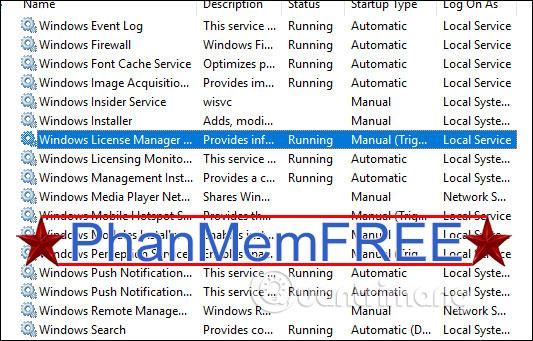 Nhấn chọn Windows License Manager Services