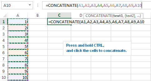 Để kết nối một loạt ô, nhấn CTRL để chọn nhiều ô để kết nối.