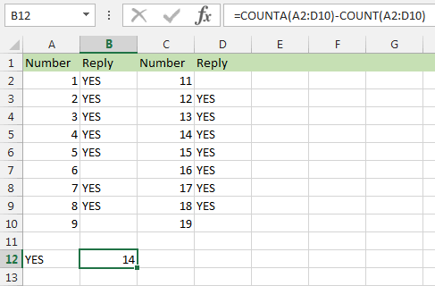 A formula you can use to count cells with text in Excel
