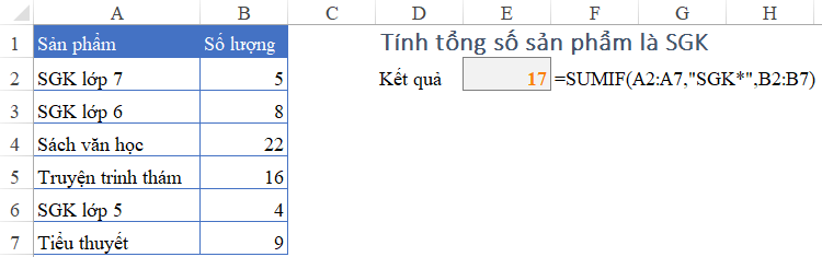 Tiêu chí trong Excel