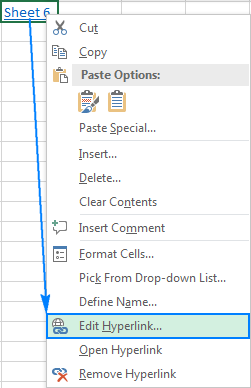 Editing a hyperlink in Excel