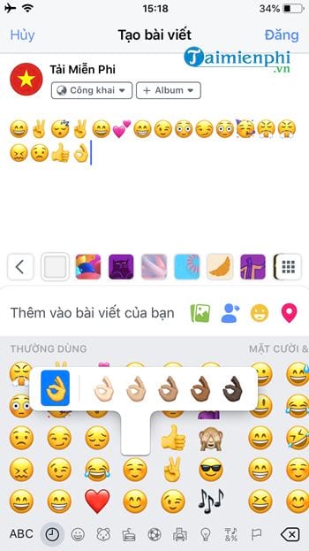 Cách sử dụng biểu tượng Facebook tiếng Việt trên di động 5