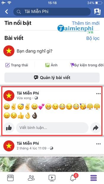 Cách sử dụng biểu tượng Facebook tiếng Việt trên điện thoại 6