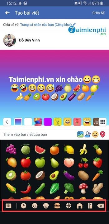 Cách sử dụng biểu tượng Facebook tiếng Việt trên điện thoại 9