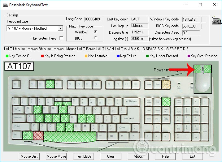 Chuột thử nghiệm KeyboardTest