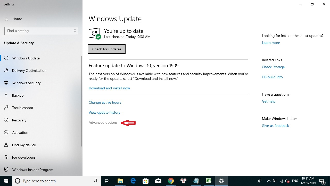 Windows Updates Settings