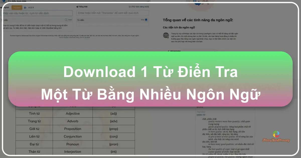1TừĐiển: Tra Từ Điển và Dịch Thuật Trực Tuyến Đa Ngôn Ngữ