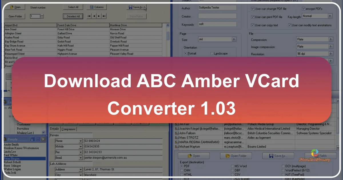 ABC Amber vCard Converter 1.03: Công cụ chuyển đổi danh bạ điện thoại mạnh mẽ và miễn phí
