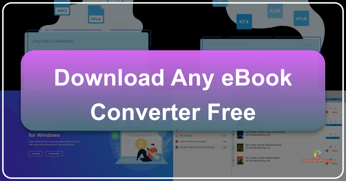 Any EBook Converter Free simplifies eBook conversion with speed, versatility, and extensive format support for effortless reading. /images/download-any-ebook-converter-free.png