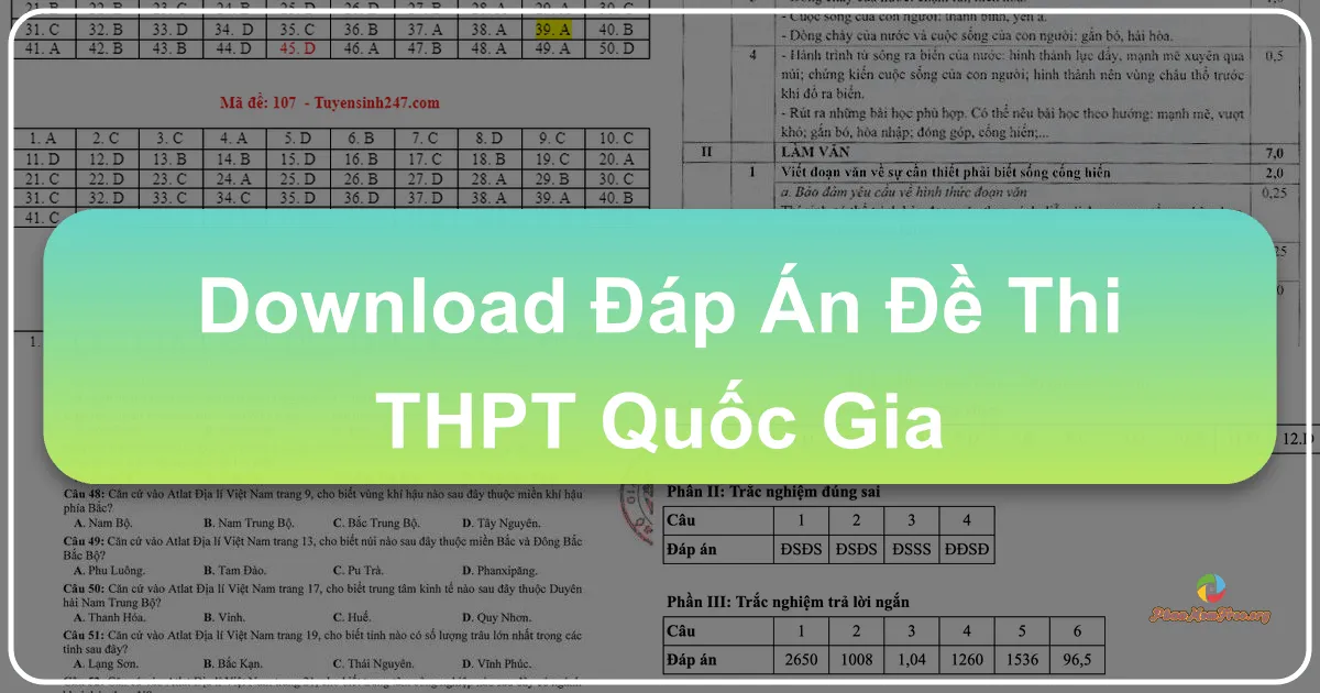 Đáp án Đề thi THPT Quốc gia 2024: Cập nhật chi tiết và Hướng dẫn tra cứu toàn diện