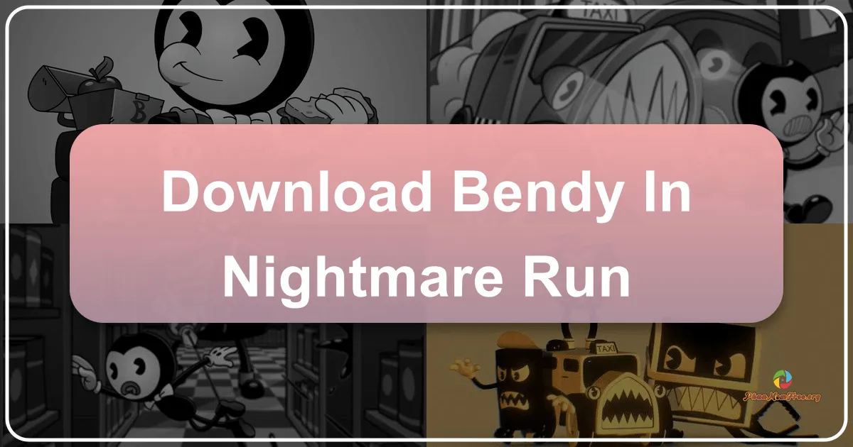 Bendy in Nightmare Run: A Thrilling Black and White Chase
