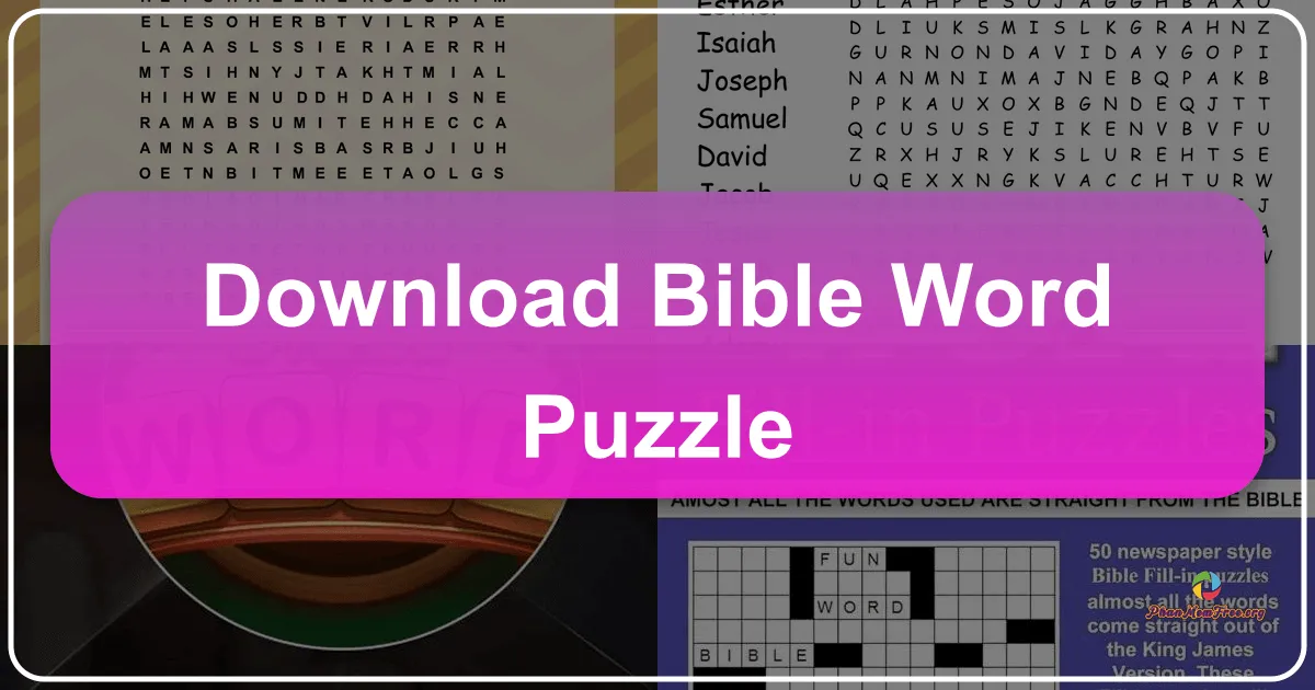 Bible Word Puzzle: A Faith-Filled Word Adventure