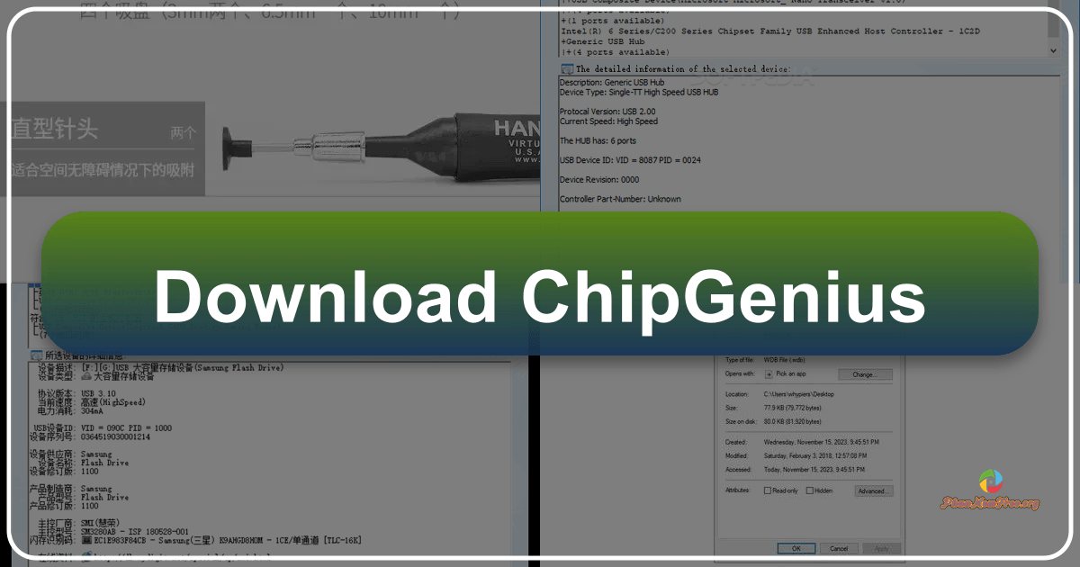ChipGenius: A portable tool for retrieving comprehensive USB device information quickly and efficiently. /images/download-chipgenius.png