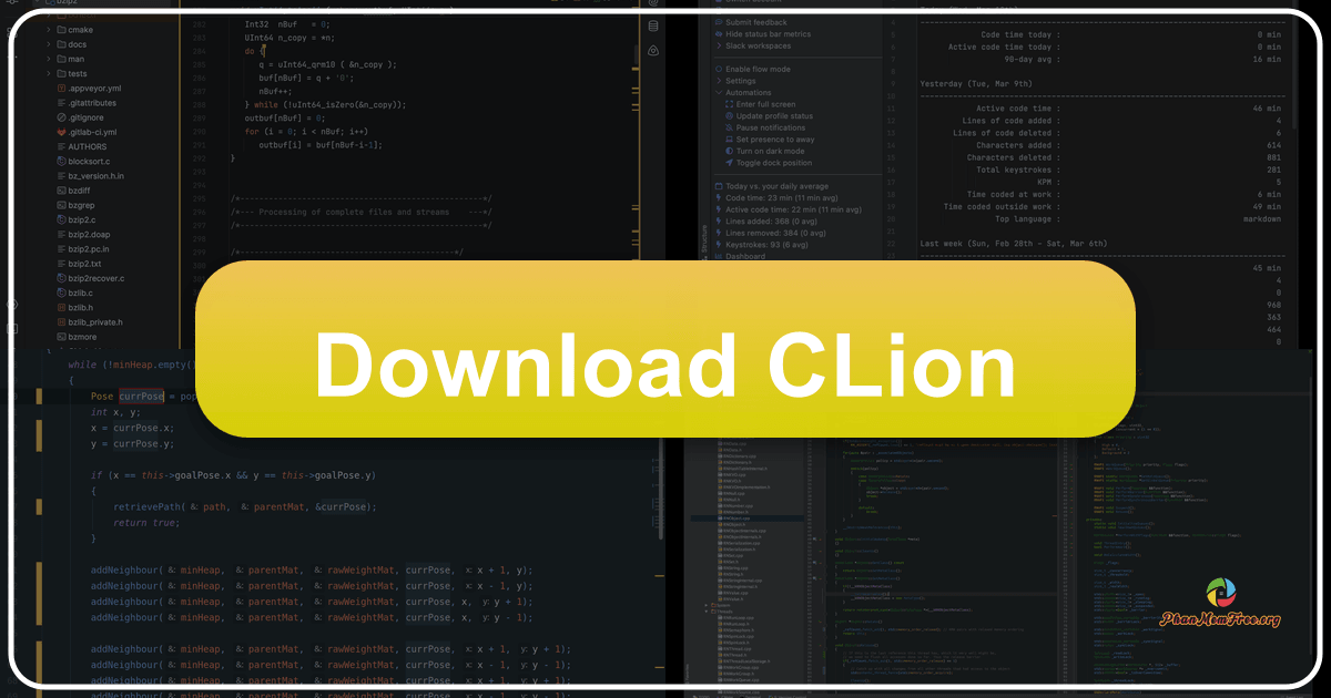 CLion: A comprehensive C++ IDE with advanced features for enhanced productivity and code quality in development projects. /images/download-clion.png