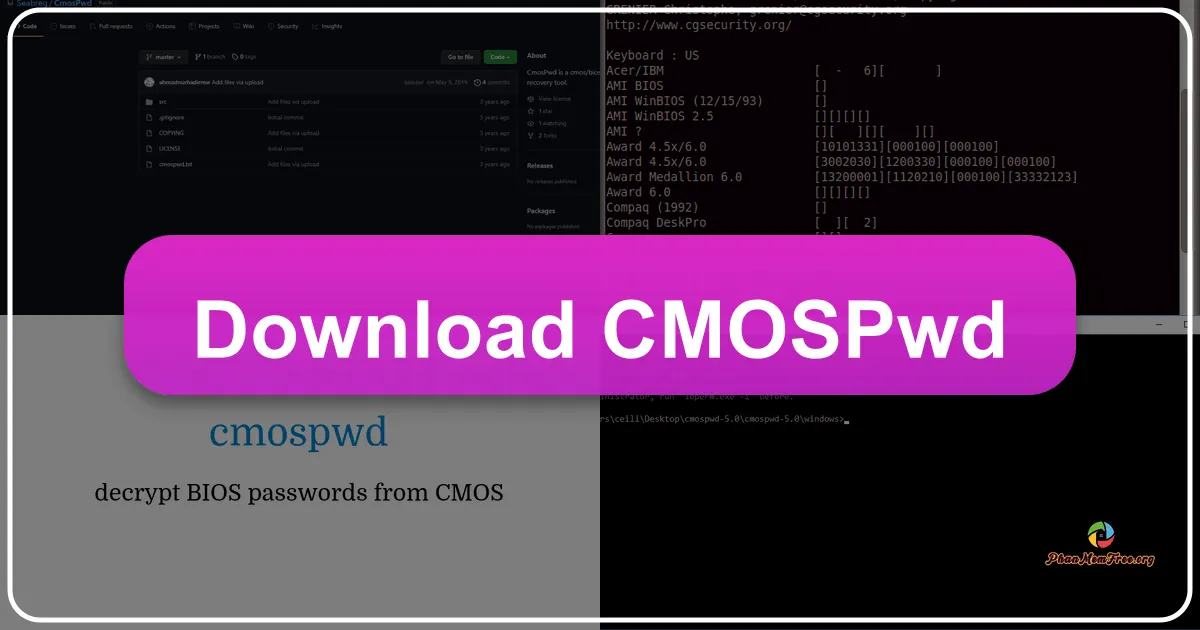 CMOSPWD: Phục hồi mật khẩu CMOS/BIOS
