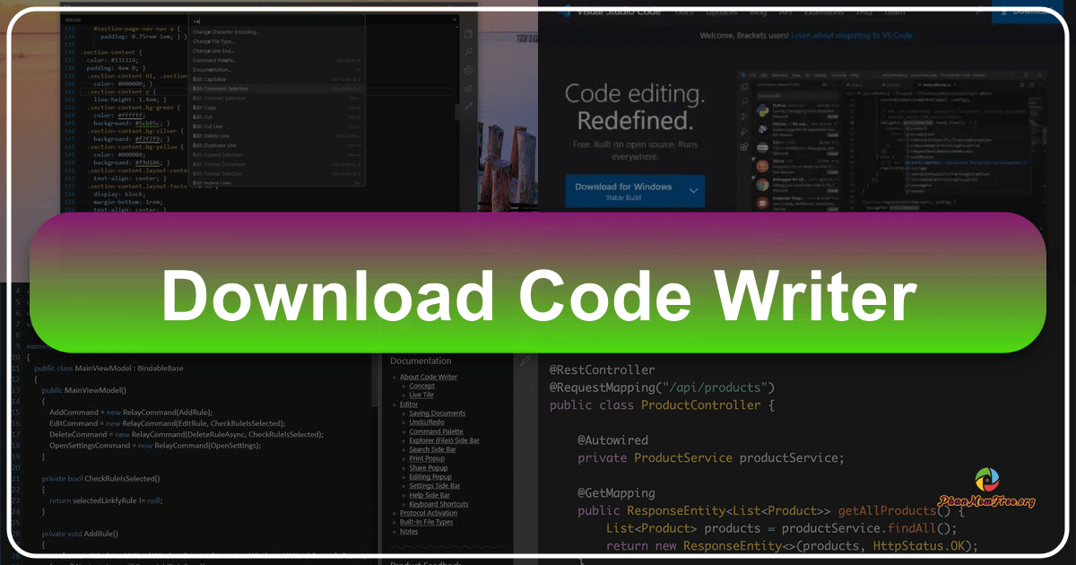 Code Writer: A versatile and powerful code editor for Windows 10 with advanced features and customization options. /images/download-code-writer.png