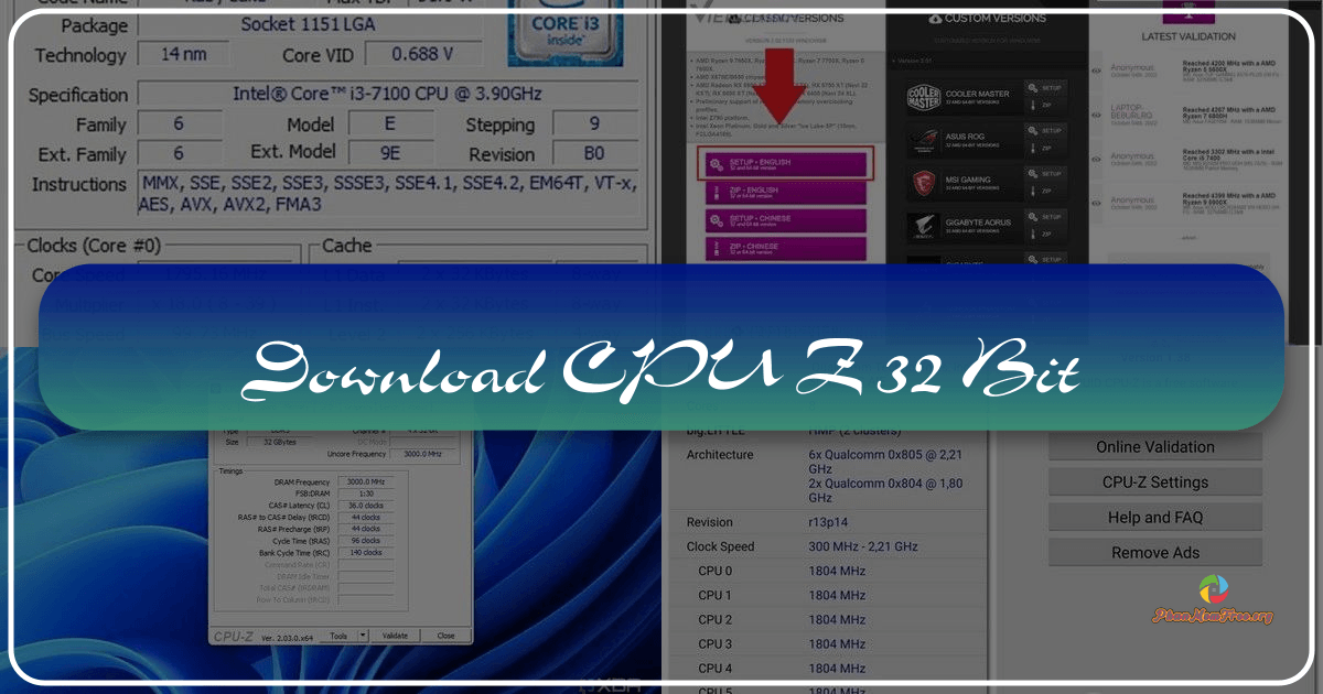 CPU-Z 32-bit: Công cụ kiểm tra thông tin phần cứng máy tính mạnh mẽ và dễ sử dụng. /images/download-cpu-z-32-bit.png