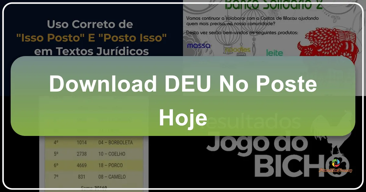Deu No Poste Hoje: Your Go-To App for Brazilian Animal Game Results