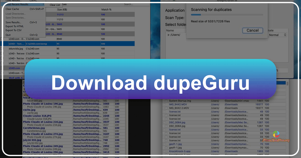 dupeGuru: A duplicate file finder with advanced features and customizable options for efficient file management and organization. /images/download-dupeguru.png