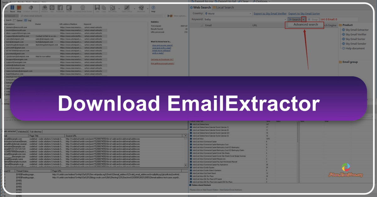 Email Extractor: A tool for efficient bulk email address collection and management for professionals and marketers. /images/download-emailextractor.png