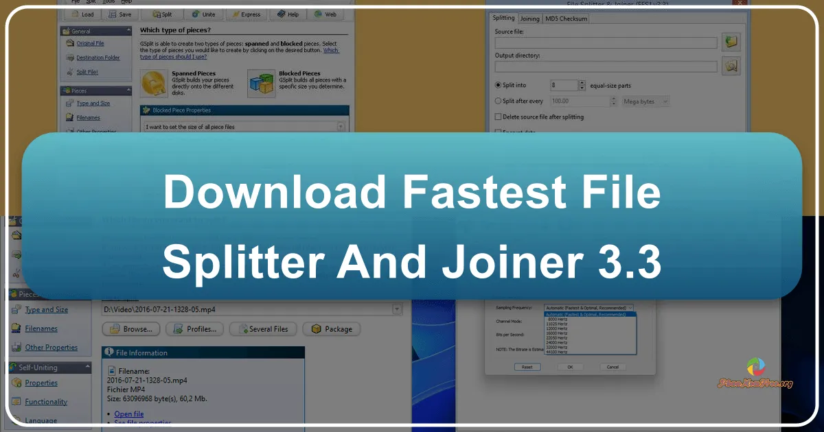 FFSJ: Fastest File Splitter and Joiner 3.3 - Phần mềm chia và ghép file nhanh nhất