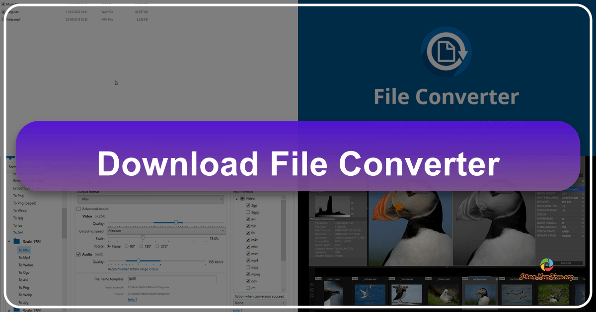 File Converter for Windows offers seamless file conversion through integration with Windows Explorer. /images/download-file-converter.png
