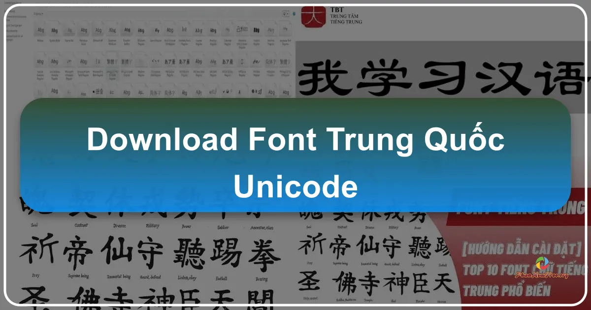 Font Trung Quốc Unicode: Hướng dẫn tải và cài đặt 40 font chữ tiếng Trung đẹp