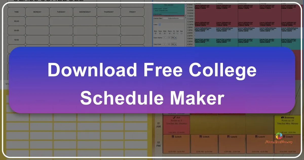 Free College Schedule Maker: Your Personal Academic Organizer
