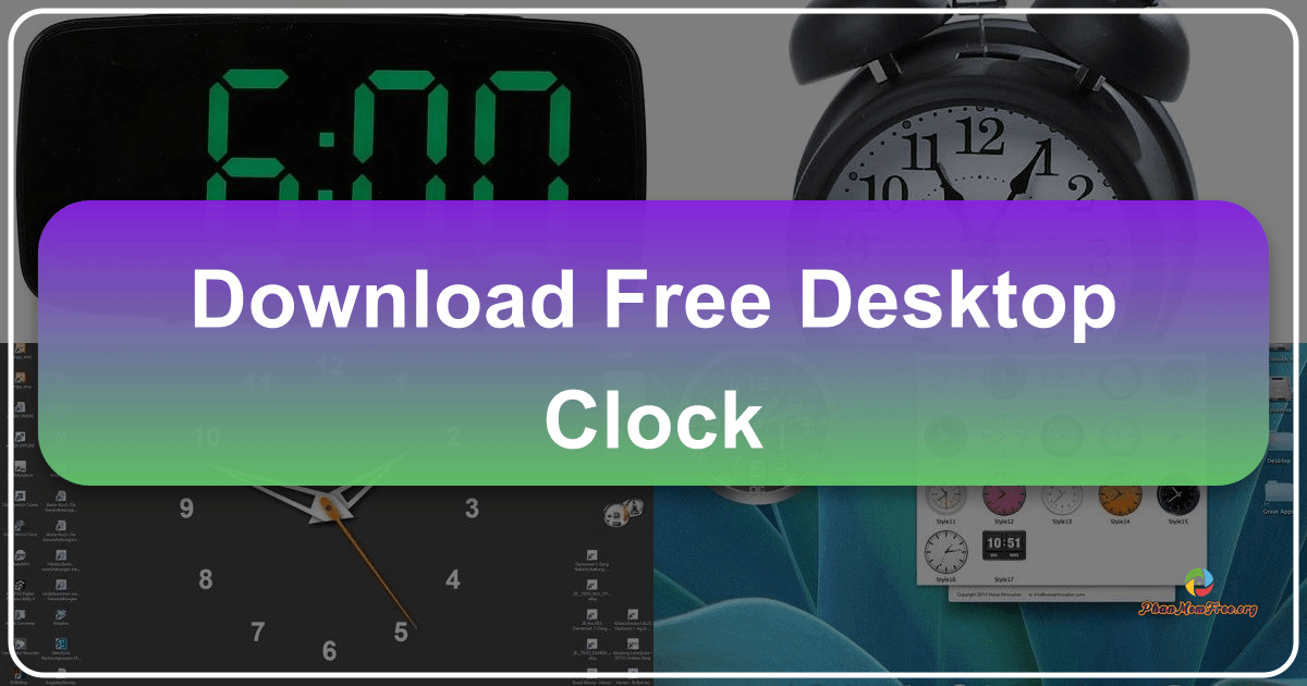 Free Desktop Clock: A customizable digital clock with various skins, calendar, and atomic time synchronization for Windows users. /images/download-free-desktop-clock.png