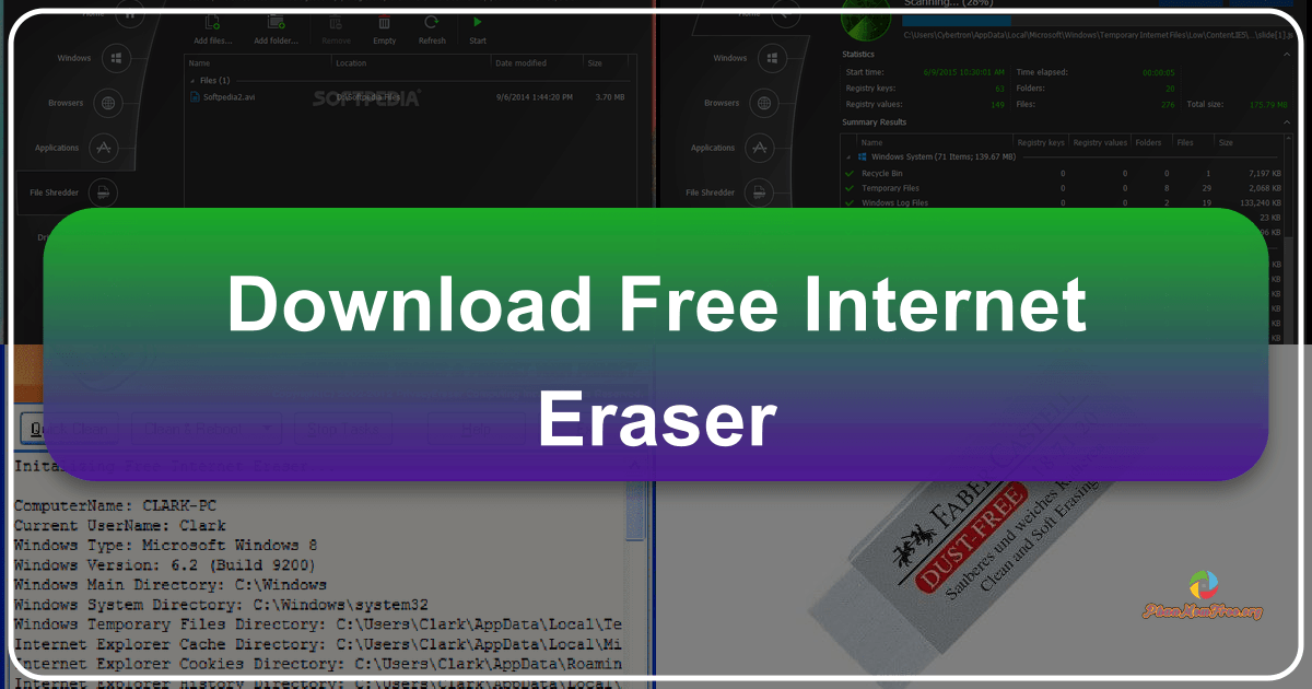 Free Internet Eraser securely deletes online history, enhancing digital privacy and security with its comprehensive cleaning capabilities and features. /images/download-free-internet-eraser.png