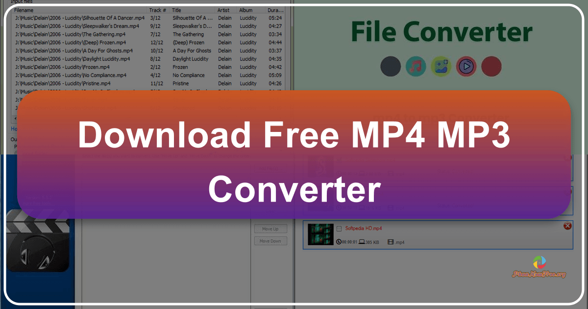 Free MP4 MP3 Converter software review: simple, fast, but limited functionality and outdated interface. /images/download-free-mp4-mp3-converter.png