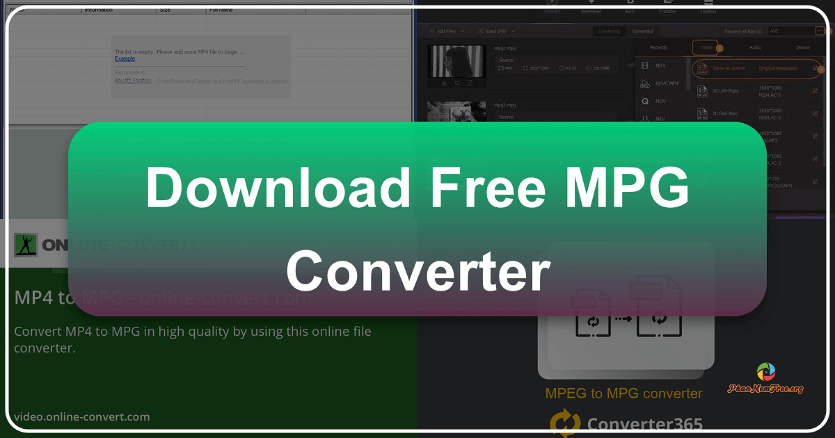 Free MPG Converter simplifies video compatibility issues with speedy conversions to various formats. /images/download-free-mpg-converter.png