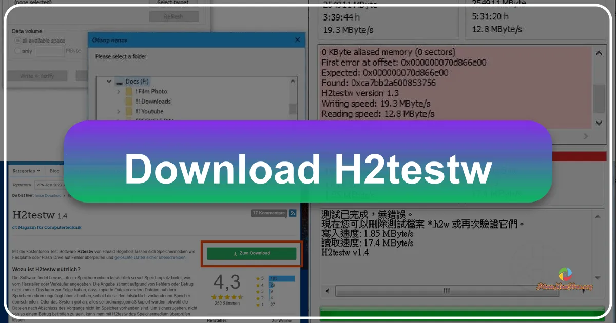 H2testw: Công cụ kiểm tra hiệu năng thiết bị lưu trữ đáng tin cậy