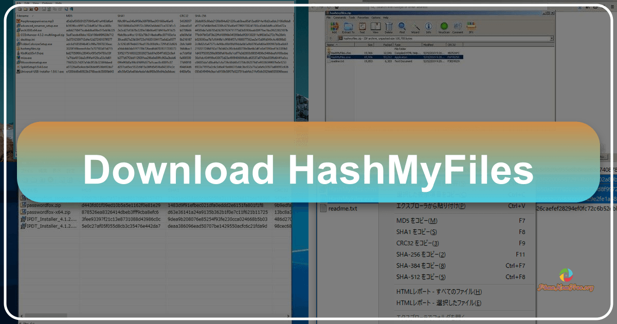 HashMyFiles: A free utility to calculate and verify file hashes for integrity and authenticity checks. /images/download-hashmyfiles.png