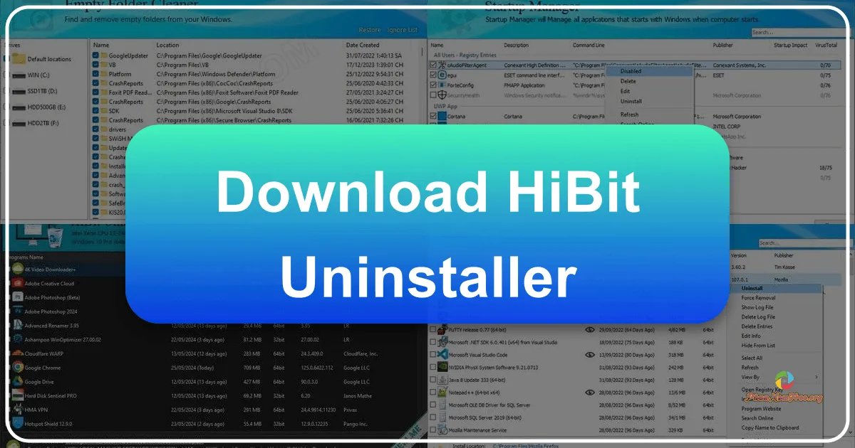 HiBit Uninstaller: Giải pháp gỡ bỏ phần mềm triệt để và tối ưu hóa hệ thống