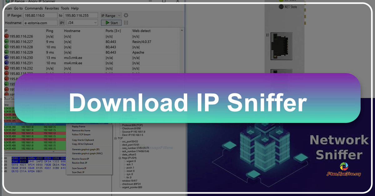 Exploring IP Sniffer and alternatives for network monitoring and security with modern tools and user-friendly interfaces available. /images/download-ip-sniffer.png