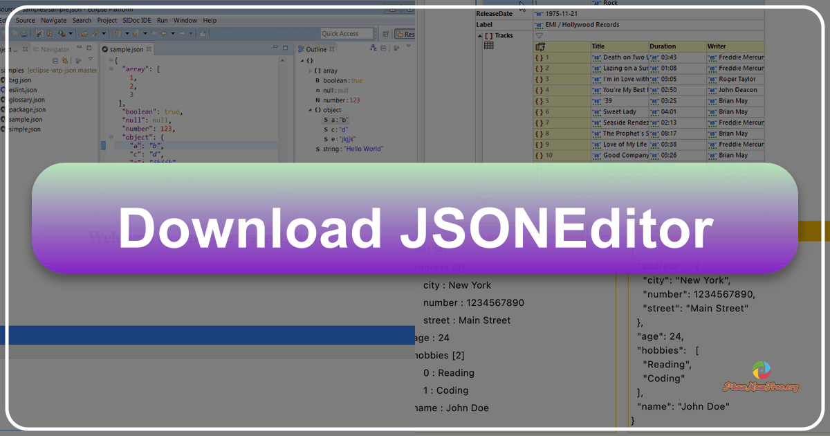 JSONEditor: A free Windows application for efficient JSON file viewing and editing with a user-friendly interface. /images/download-jsoneditor.png