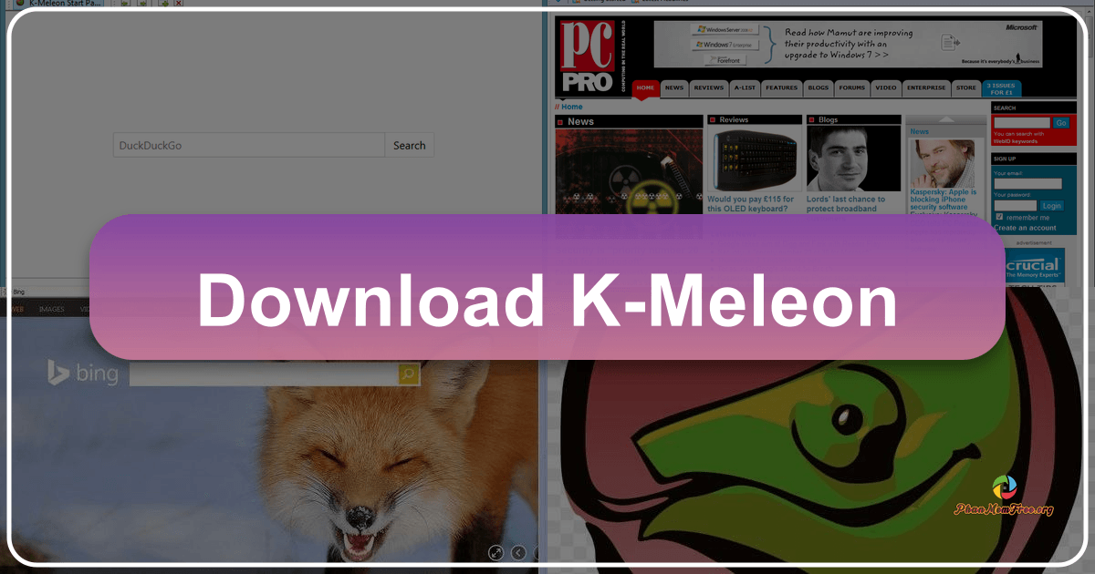 K-Meleon: A lightweight, customizable, and efficient web browser for Windows with a strong focus on speed and user control. /images/download-k-meleon.png