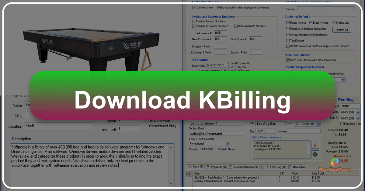 kBilling is a comprehensive billing and invoicing software for businesses of all sizes and industries. /images/download-kbilling.png