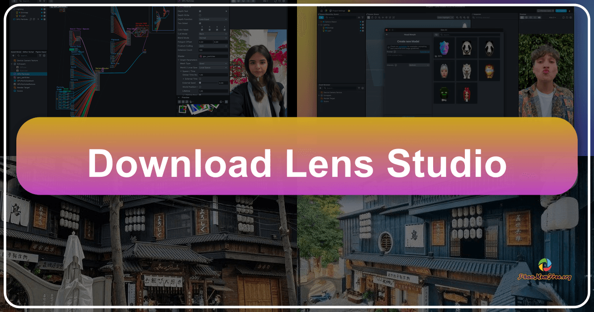 Lens Studio enables users to create and share customizable Snapchat filters with advanced AR capabilities and features. /images/download-lens-studio.png