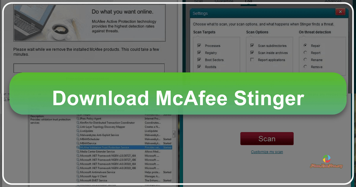 McAfee Stinger: A lightweight, targeted virus removal tool for specific threat elimination and system security reinforcement purposes only. /images/download-mcafee-stinger.png