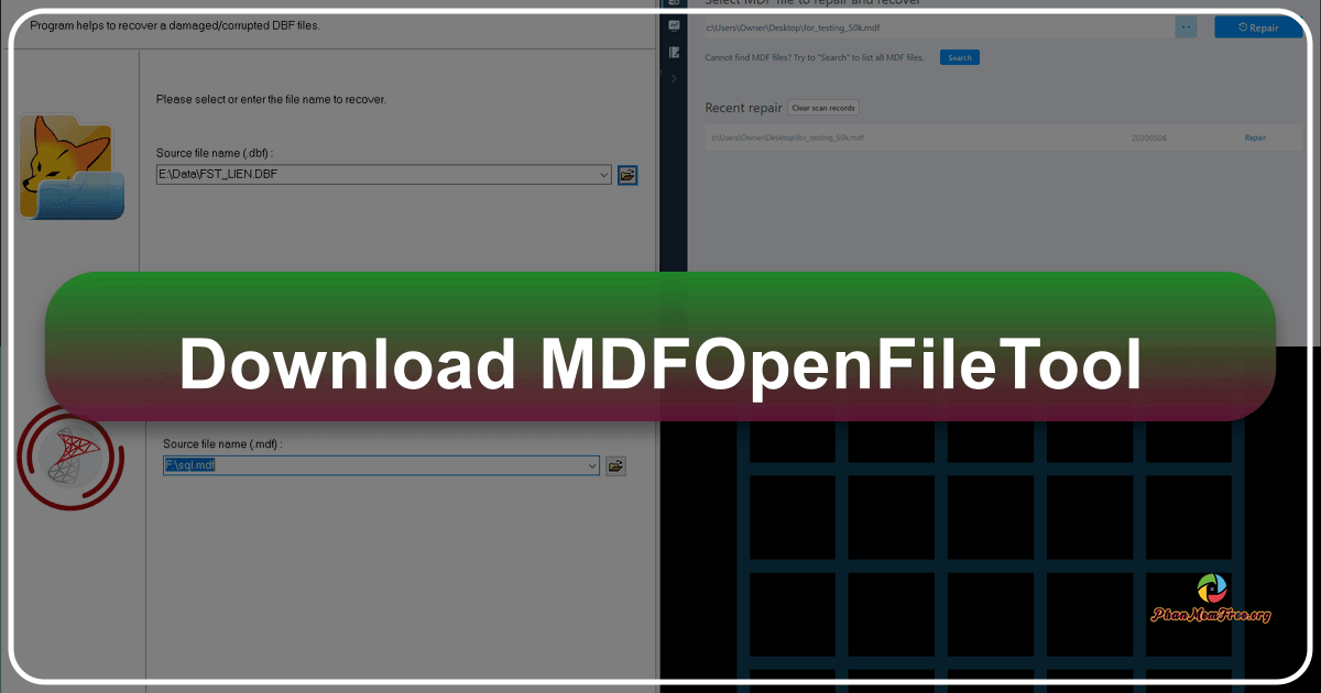 MDF Open File Tool repairs corrupted SQL Server databases efficiently and effectively. /images/download-mdfopenfiletool.png