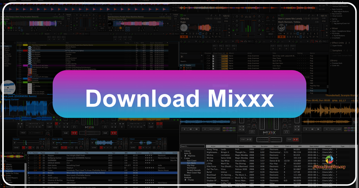 Mixxx is a free and open-source digital DJ software for beginners and experienced DJs alike. /images/download-mixxx.png