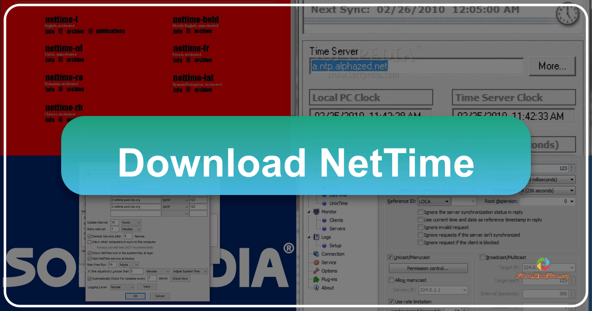 NetTime: A legacy time synchronization client for precise network timekeeping in older Windows operating systems. /images/download-nettime.png