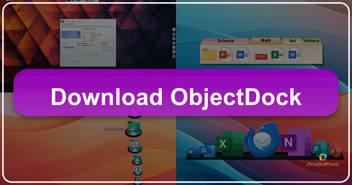 ObjectDock: A customizable Windows dock with extensive features and smooth animations for enhanced productivity. /images/download-objectdock.png