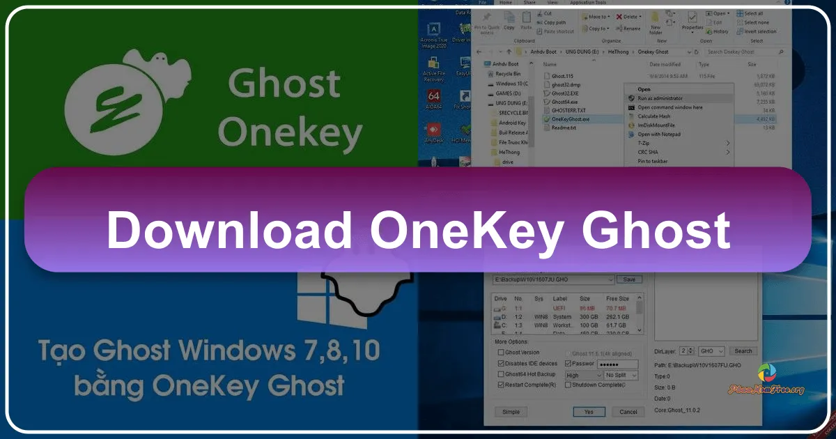 Onekey Ghost: Giải pháp sao lưu và khôi phục hệ điều hành Windows đơn giản và hiệu quả