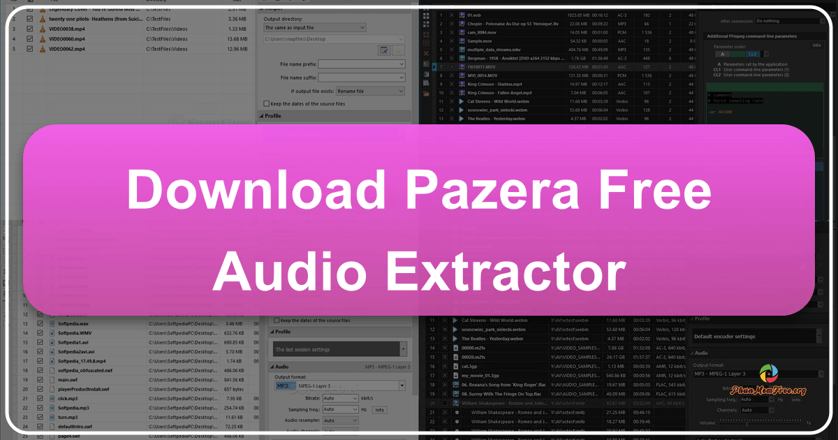Pazera Free Audio Extractor is a versatile tool for extracting and converting audio from various video formats easily. /images/download-pazera-free-audio-extractor.png